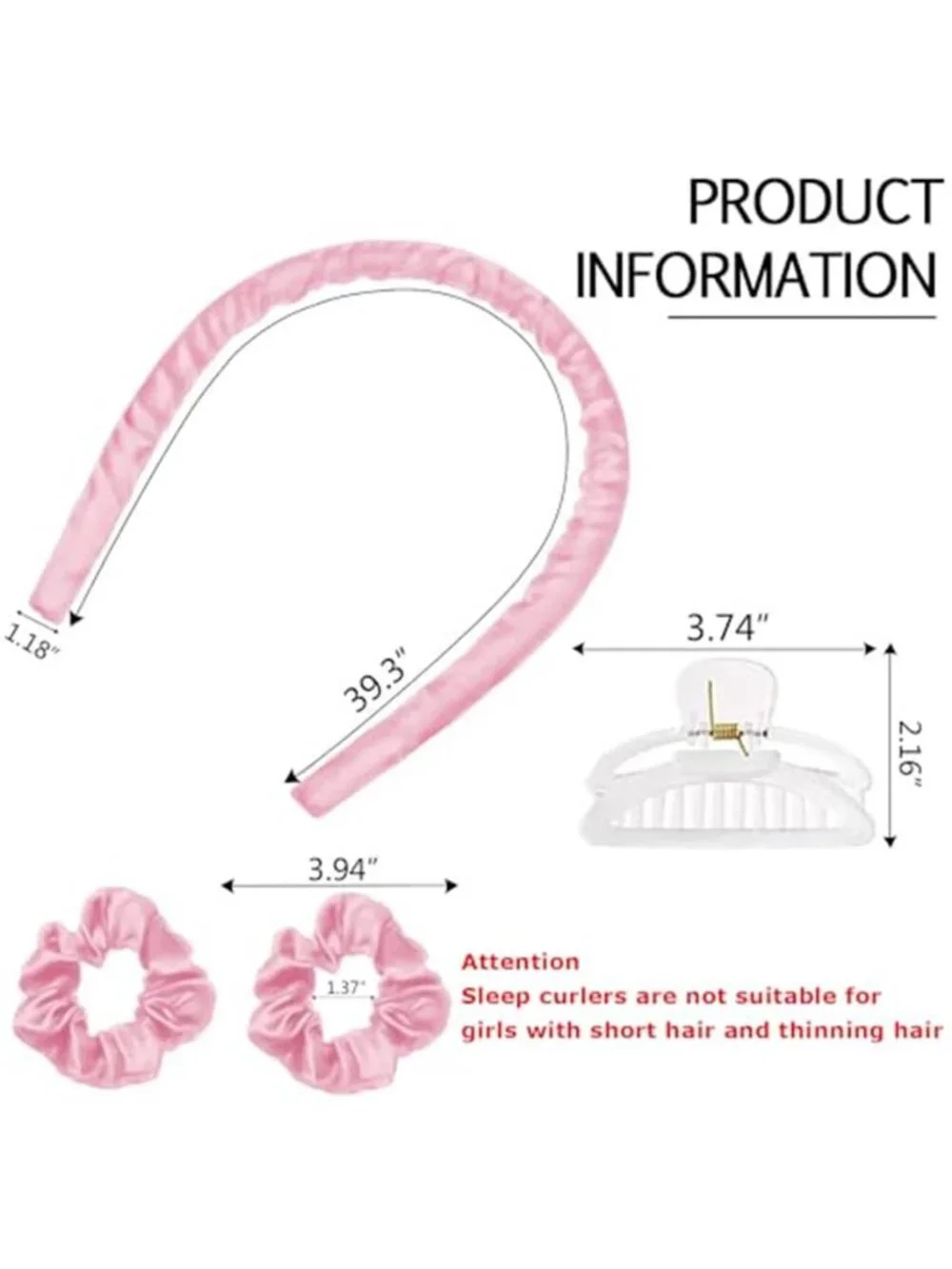 Heatless Curling Rod Headband, No Heat Silk Ribbon Rollers for